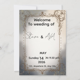 Invitación de boda elegante real Luxuoso oro y C