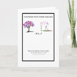 Invitación de Boda Elegante Romántica Árbol y Pare