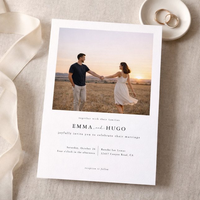 Invitación de boda elegante romántica moderna con  (Subido por el creador)