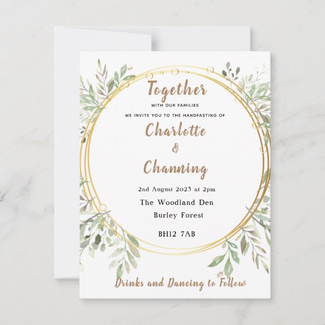 Invitación de boda | Elegante | RSVP | Ayuno (Anverso)