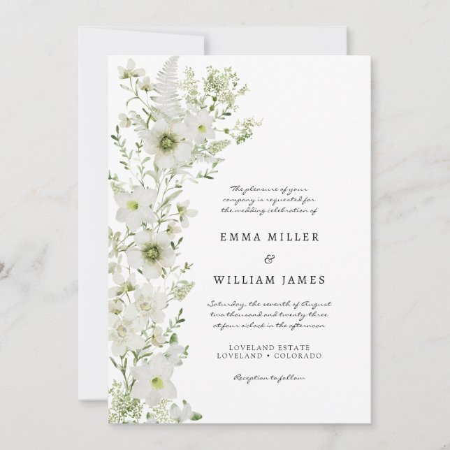 Invitación de Boda Elegante Rústica Boho con Veget (Anverso)