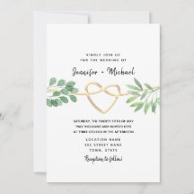 Invitación de boda elegante rústica con vegetación