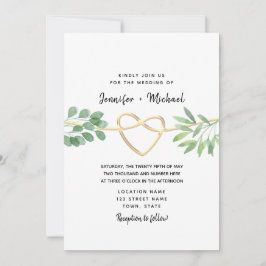 Invitación de boda elegante rústica con vegetación