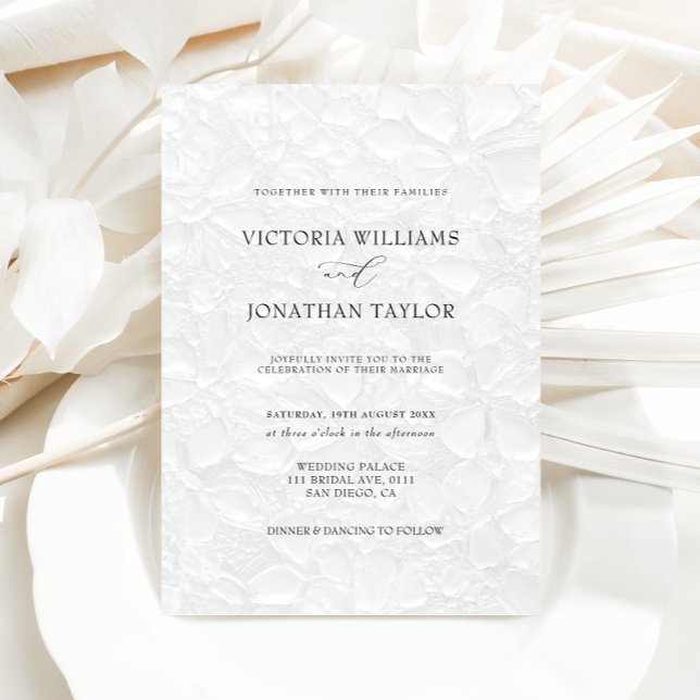 Invitación de boda elegante simple en blanco y neg (Subido por el creador)