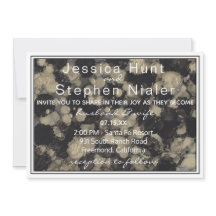 Invitación de Boda Elegante Tintas de Oro y Negros