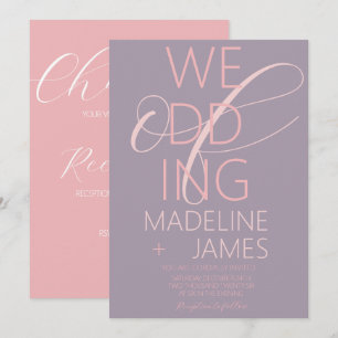 Invitación de boda elegante tipo ciruela rosa apag
