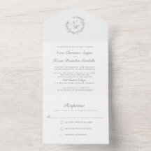 Invitación de boda elegante todo en uno