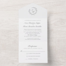 Invitación de boda elegante todo en uno