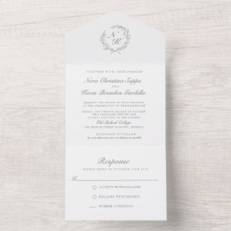 Invitación de boda elegante todo en uno
