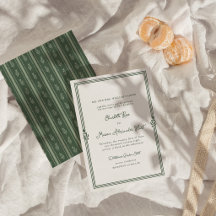 Invitación de boda elegante toscana verde salvia
