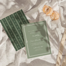 Invitación de boda elegante toscana verde salvia