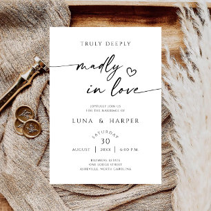 Invitación de Boda Elegante Verdaderamente Profund