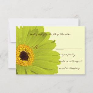 Invitación de boda elegante verde amarillo Gerber
