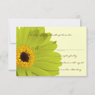 Invitación de boda elegante verde amarillo Gerber