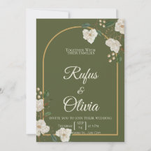 Invitación de boda Elegante Verde | Verde Oliva