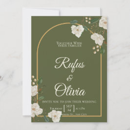 Invitación de boda Elegante Verde | Verde Oliva 