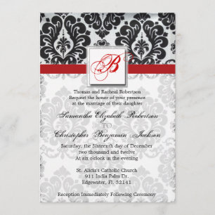 Invitación de Boda Elegante Vintage Damask