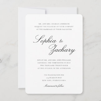 Invitación de boda elegante y atemporal