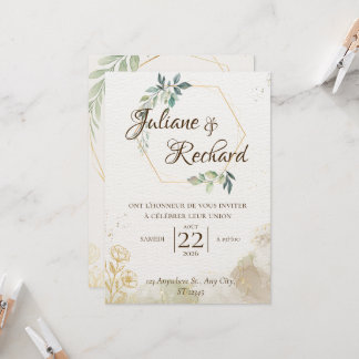 Invitación de Boda Elegante y Atemporal Romántica