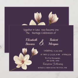 Invitación de boda elegante y chic de magnolia