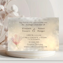 Invitación de boda elegante y chic de magnolia