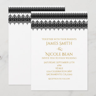 Invitación de boda elegante y con clase en blanco 