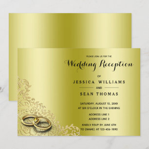 Invitación de boda elegante y con estilo de oro de