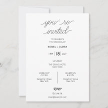 Invitación de boda elegante y moderna editable
