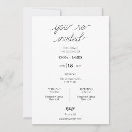 Invitación de boda elegante y moderna editable