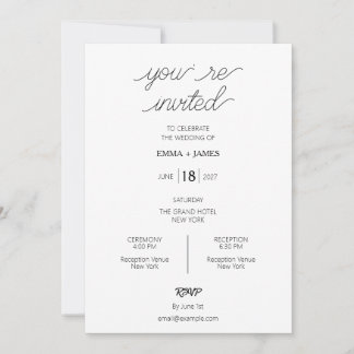 Invitación de boda elegante y moderna editable