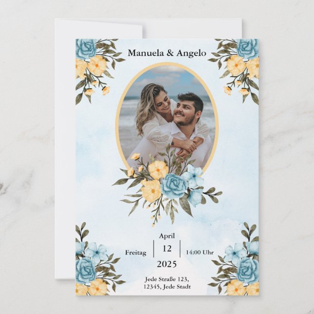  Invitación de Boda Elegante y Personalizable | Co (Anverso)