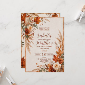 Invitación de boda elegante y personalizada de oto