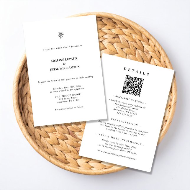 Invitación de boda elegante y sencilla todo en uno (Subido por el creador)