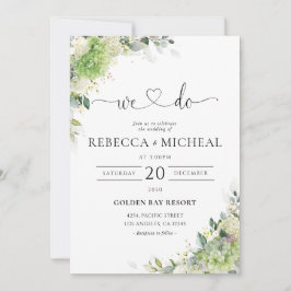 Invitación de Boda Elegantes Hortensias