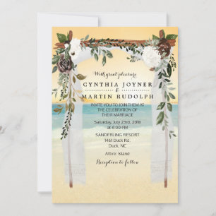 Invitación de boda en arbor de Sunset Beach
