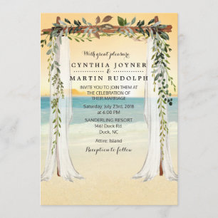 Invitación de boda en arbor de Sunset Beach