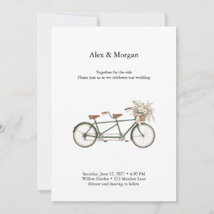 Invitación de boda en bicicleta tándem juntos