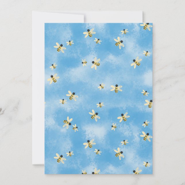 Invitación de boda en blanco con abejas melíferas  (Anverso)