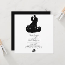 Invitación de boda en blanco y negro