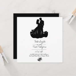 Invitación de boda en blanco y negro