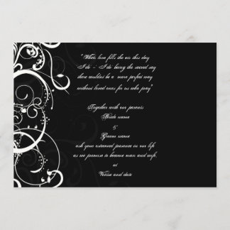 Invitación de boda en blanco y negro