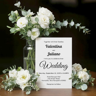 Invitación de Boda en Blanco y Negro