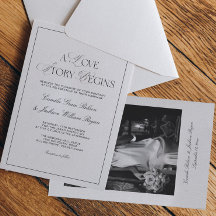 Invitación de Boda en Blanco y Negro Dinero Antigu