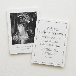 Invitación de Boda en Blanco y Negro Dinero Antigu