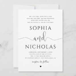 Invitación de boda en blanco y negro. Invitación s