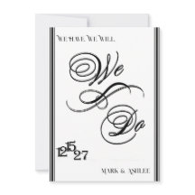 Invitación de Boda en Blanco y Negro Nos Casamos