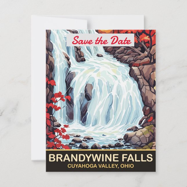 Invitación de boda en Brandywine Falls Ohio (Anverso)