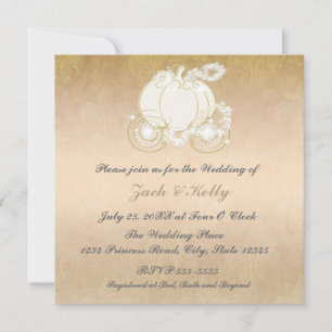 Invitación de boda en carruaje de princesa Cenicie