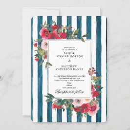 Invitación de boda en color turquesa de medianoche