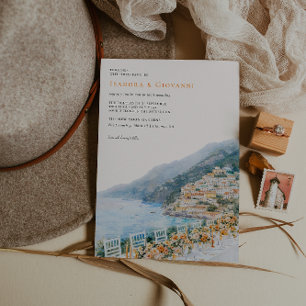 Invitación de boda en destino de la Costa de Amalf